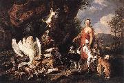 FYT, Jan Diana with Her Hunting Dogs beside Kill  dfg oil painting